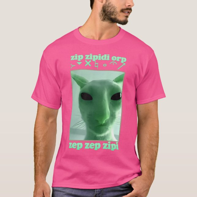 Camiseta Gracioso regalo de meme de gato alieno Brainrot (Anverso)