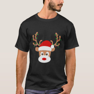 Camiseta Gracioso Regalo De Navidad Para Niños Adultos Reno