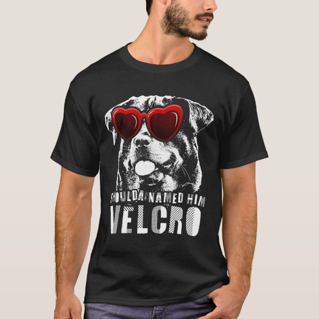 Camiseta Gracioso regalo de perro rotuiler velcro (Anverso)