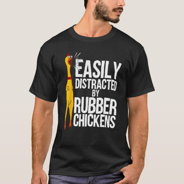 Camiseta Gracioso regalo de pollo de caucho fácilmente dist (Anverso)