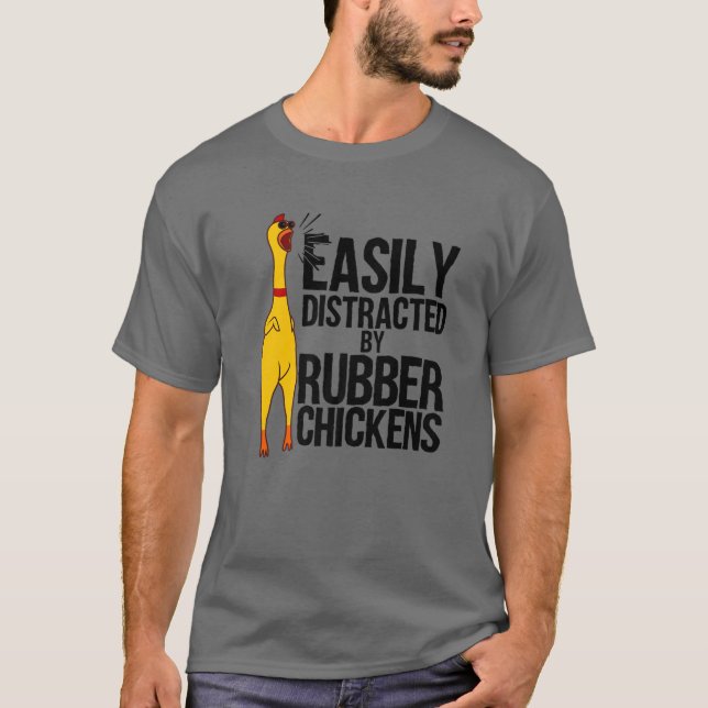 Camiseta Gracioso regalo de pollo de caucho fácilmente dist (Anverso)
