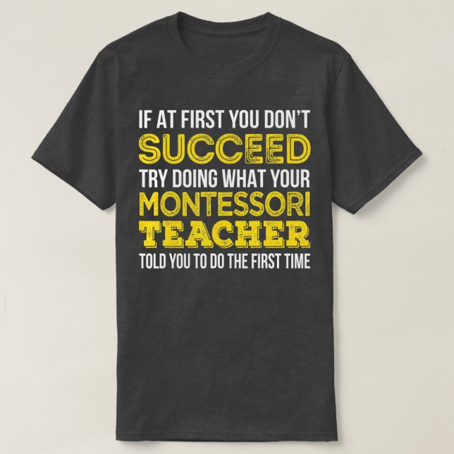 Camiseta Gracioso regalo del profesor Montessori (Diseño del anverso)