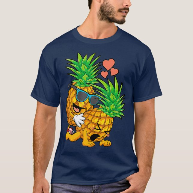 Camiseta Gracioso Regalo del Swinger de piña boca abajo par (Anverso)