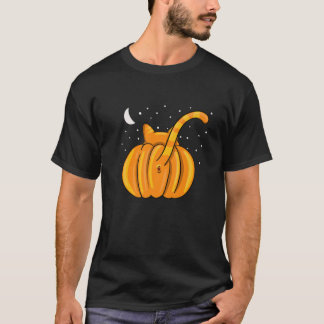 Camiseta Gracioso regalo para el Naranja de calabaza de gat