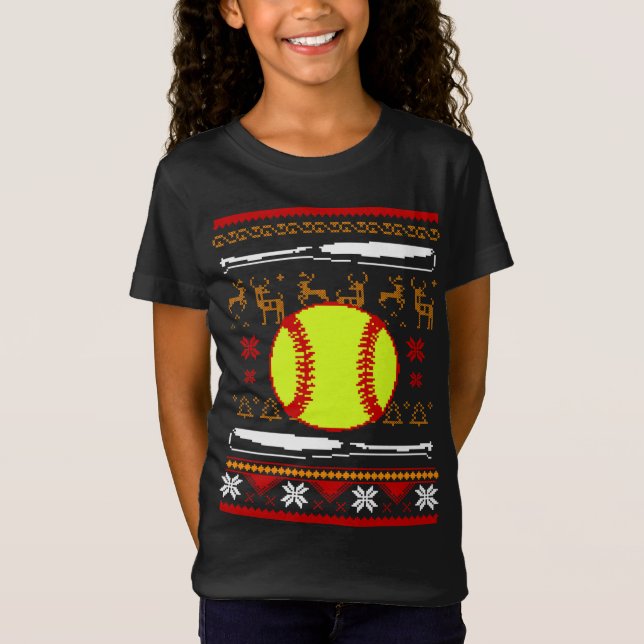 Camiseta Gracioso regalo para Navidades de Softball (Anverso)