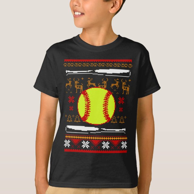 Camiseta Gracioso regalo para Navidades de Softball (Anverso)