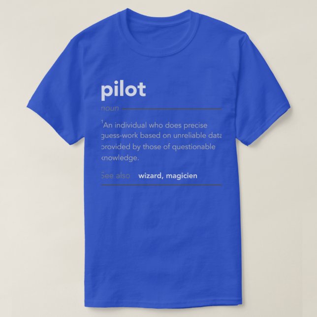 Camiseta Gracioso regalo piloto Trabajo de definición diver (Diseño del anverso)