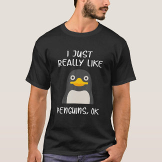 Camiseta Gracioso Regalo Pingüino Me Gusta Realmente Que Lo