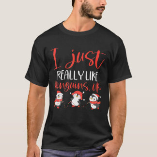 Camiseta Gracioso Regalo Pingüino Me Gusta Realmente Que Lo