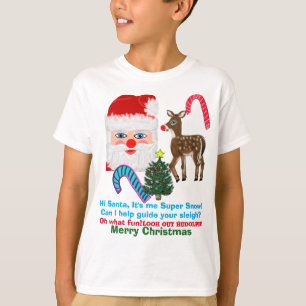 Camiseta Gracioso reno de nieve de Santa Claus
