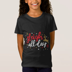 Camiseta Gracioso reno de Sleigh Todo El Día Navidades de N
