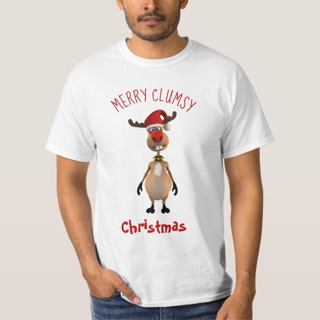 Camiseta Gracioso reno torpe navidad (Anverso)