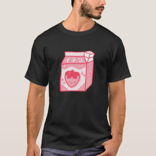 Camiseta Gracioso Retro 90 Leche De Fresa Kawaii Japonesa S