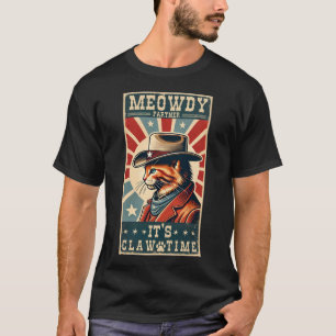 Camiseta Gracioso Retro Cat Lover Vintage Meme Meowdy Partn