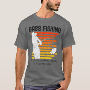 Camiseta Gracioso Retro de Pesca de Bass