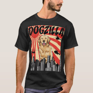 Camiseta Gracioso retro japonés Dogzilla Golden Retriever G