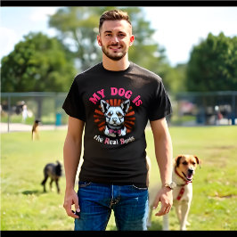 Camiseta Gracioso retro 'Mi perro es el verdadero jefe'