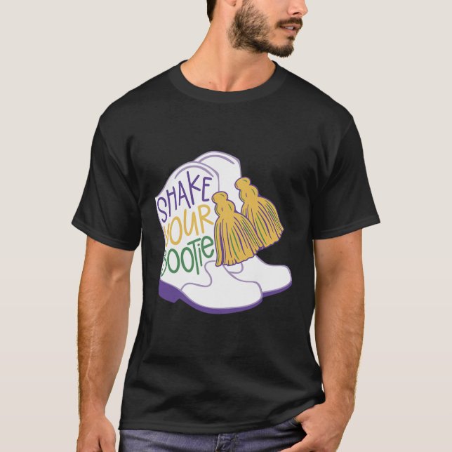 Camiseta Gracioso retro sacude tu disfraz de Bootie Mardi G (Anverso)