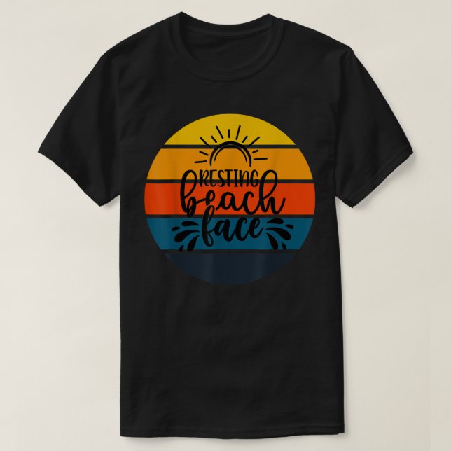 Camiseta Gracioso Retro Sunset Resting Face Beach Cruise Su (Diseño del anverso)