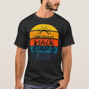 Camiseta Gracioso Retro Sunset Resting Face Beach Cruise Su