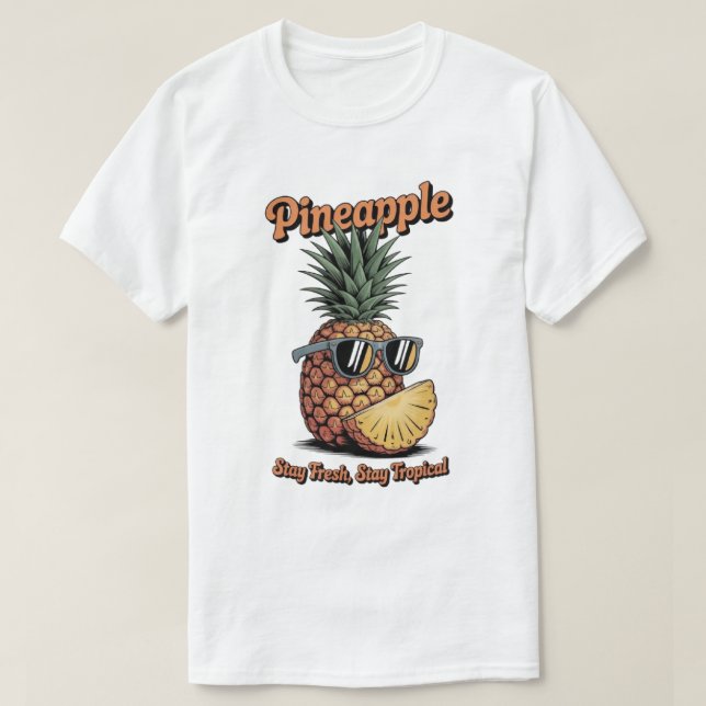 Camiseta Gracioso retro tropical de piña de época (Diseño del anverso)