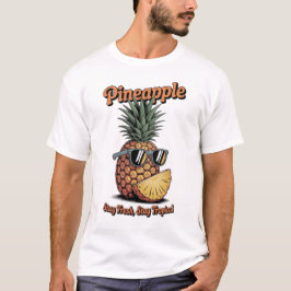 Camiseta Gracioso retro tropical de piña de época