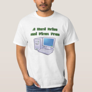 Camiseta Gracioso Retro Virus Free Computer Geek Nerd