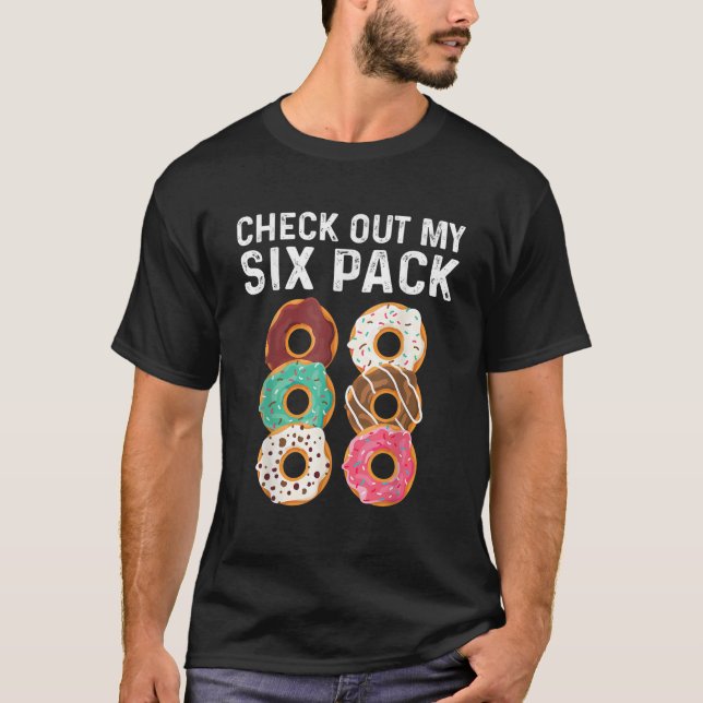 Camiseta Gracioso Revisa Mis Donuts Abs T Shirt (Anverso)