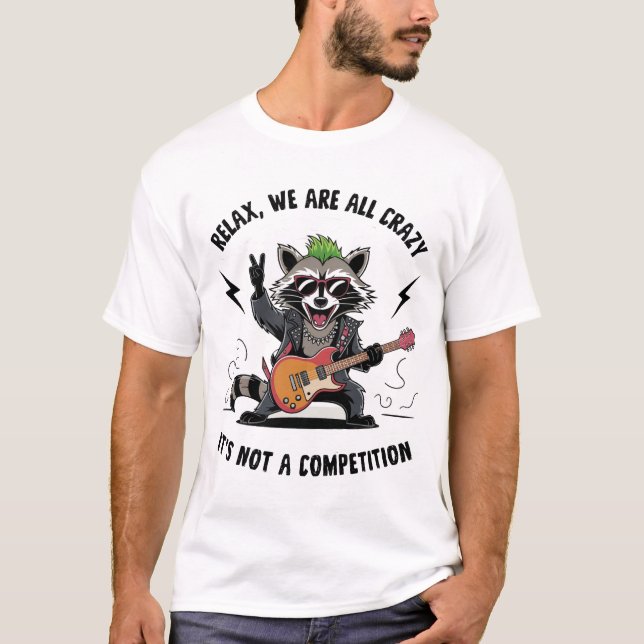 Camiseta Gracioso Rocking Racoon (Anverso)