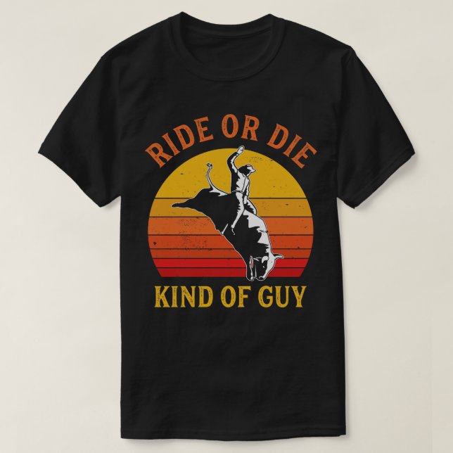 Camiseta Gracioso Rodeo Hombres Cowboy Bull Riding Bull Rid (Diseño del anverso)