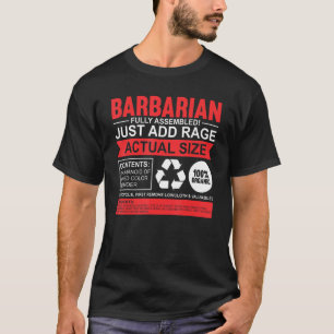 Camiseta Gracioso rol Barbarie Jugar Elemento RPG Jugadores