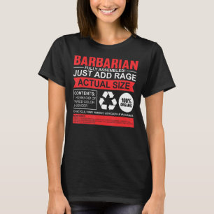 Camiseta Gracioso rol Barbarie Jugar Elemento RPG Jugadores
