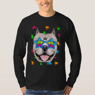 Camiseta Gracioso rompecabezas de Pitbull Autism Awareness 