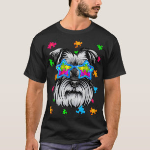 Camiseta Gracioso rompecabezas de Schnauzer Autism Awarenes
