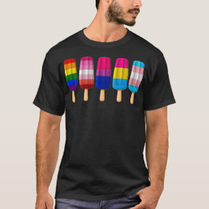 Camiseta Gracioso rompecabezas helados bandera arco iris su