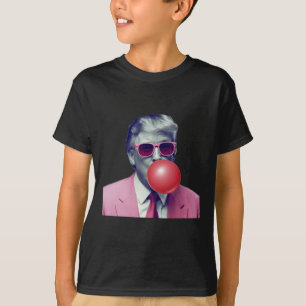 Camiseta Gracioso Rosa Donald Trump Bubble Gum Tee