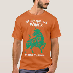 Camiseta Gracioso Rótulo Taurus Zodiac Taurean Ox Power Two