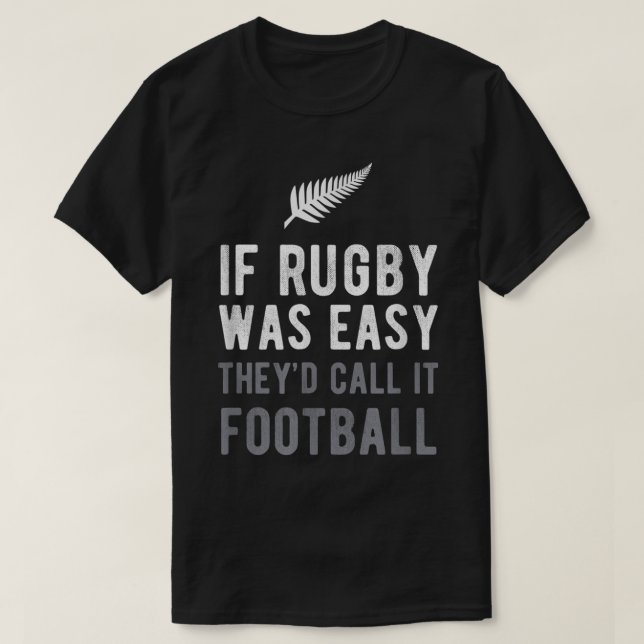Camiseta Gracioso Rugby Silver Fern Fútbol Nueva Zelanda NZ (Diseño del anverso)