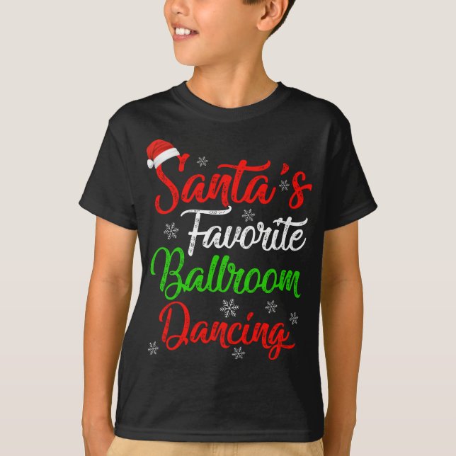 Camiseta Gracioso salón de baile favorito de Santa Claus ba (Anverso)