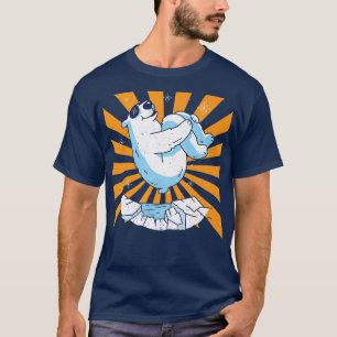 Camiseta Gracioso Salto de Polar Bear Premium