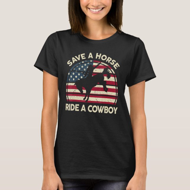 Camiseta Gracioso Salve A Un Caballo De Vaquero-Camisas Hom (Anverso)