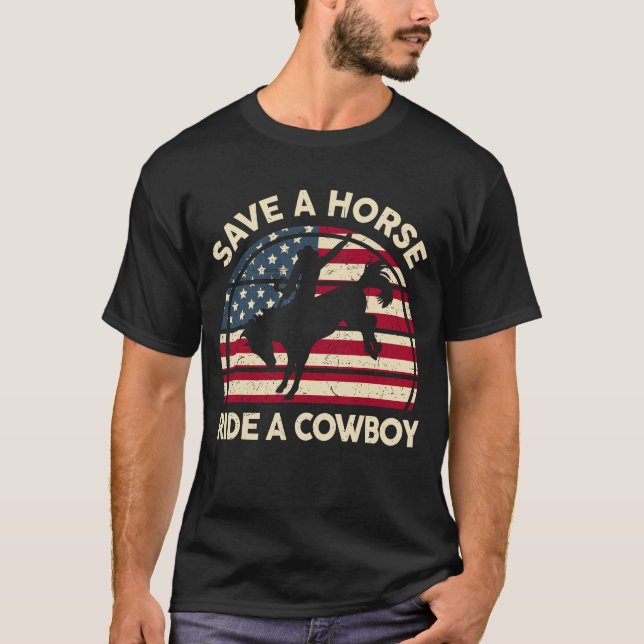 Camiseta Gracioso Salven A Un Caballo Vocero Del Rodeo Occi (Anverso)