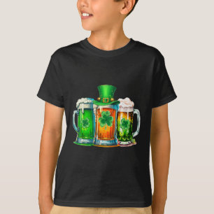 Camiseta Gracioso San Patrick Day Irlanda Bandera Cerveza v