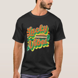Camiseta Gracioso San Patrick's Day Vibes Lucky Retro Vinta
