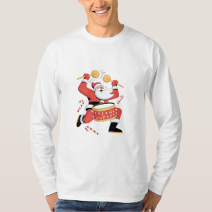 Camiseta Gracioso Santa Drummer Navidades feos navidad tamb
