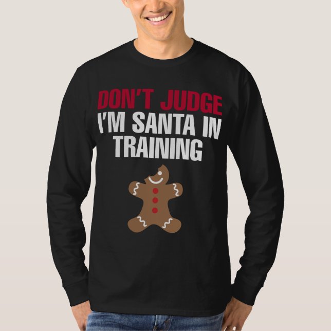 Camiseta Gracioso Santa En Entrenamiento Navidades Gingerbr (Anverso)