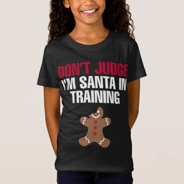 Camiseta Gracioso Santa En Entrenamiento Navidades Gingerbr (Anverso)