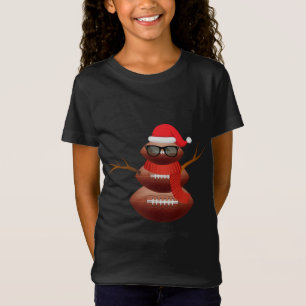 Camiseta Gracioso Santa Fútbol Vacacional de Snowman Cristo