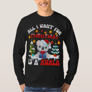 Camiseta Gracioso Santa Hat Koala Todo Lo Que Quiero De Los