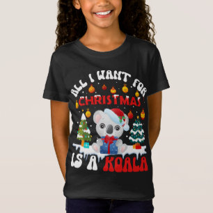 Camiseta Gracioso Santa Hat Koala Todo Lo Que Quiero De Los